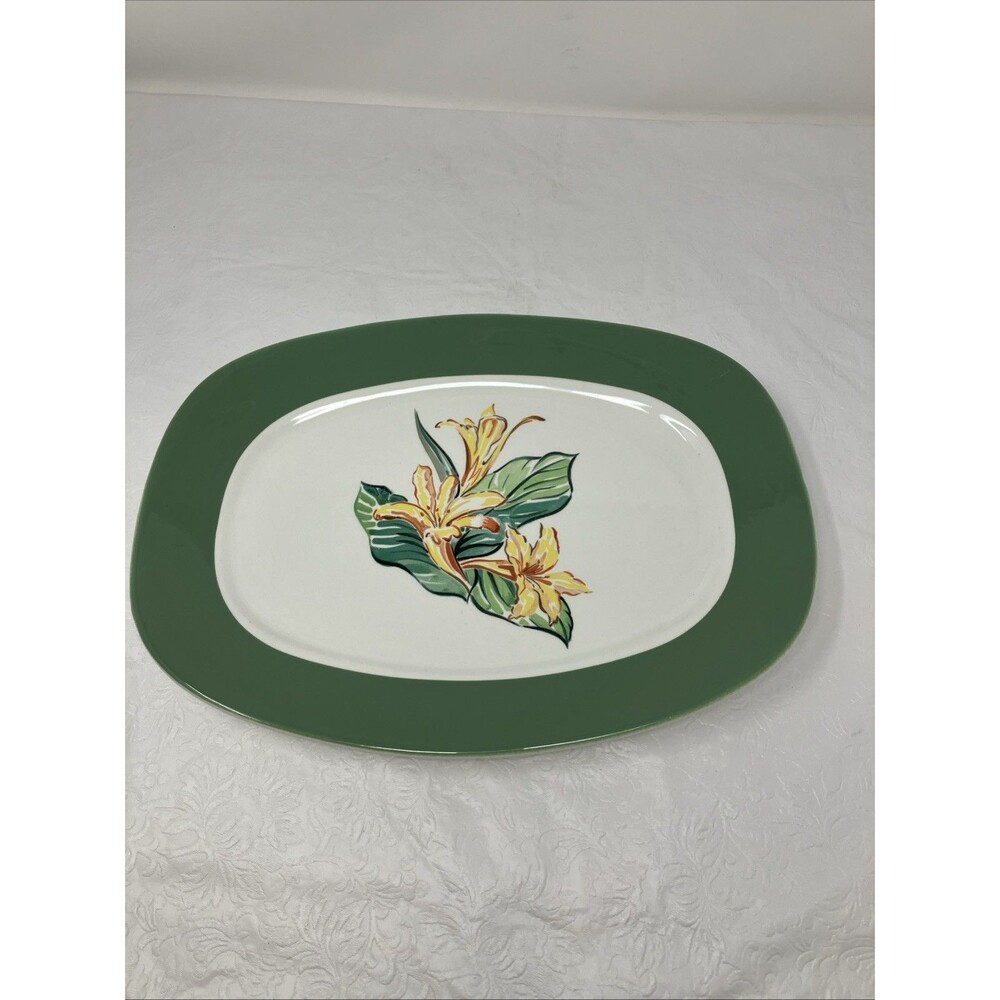 Vintage Taylor Smith Taylor Conversation Daylily Pattern 13 1/4” Serving Platter